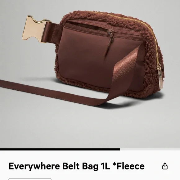 Lululemon | everywhere fleece belt bag | brown earth and gold - Picture 4 of 7